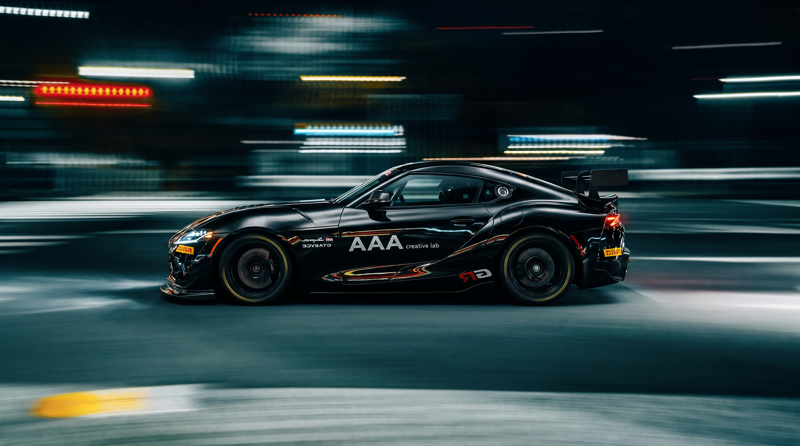 AAA creative lab Supra GR — motion-blur cinematic still