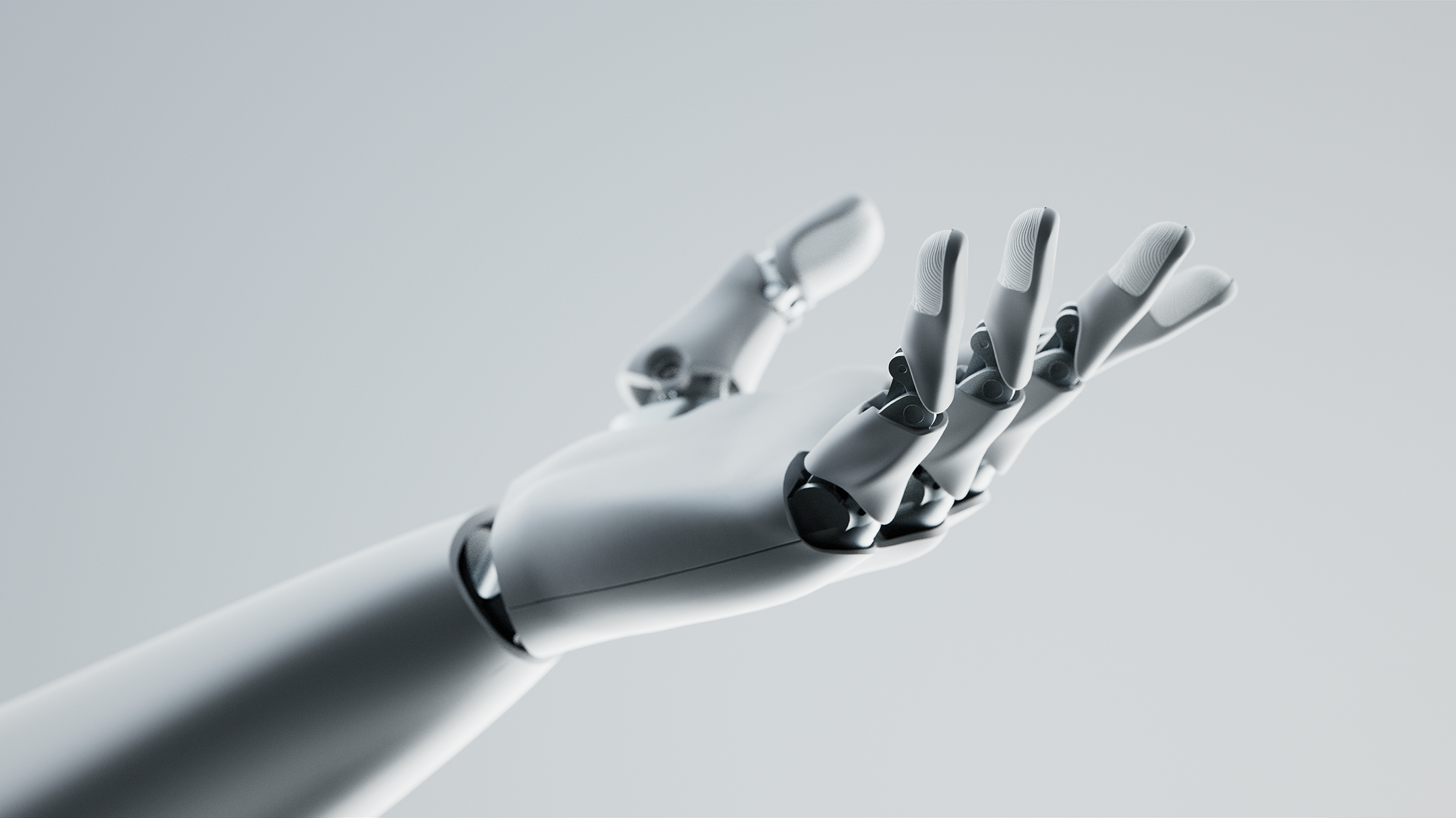 CGI render — photorealistic robotic hand