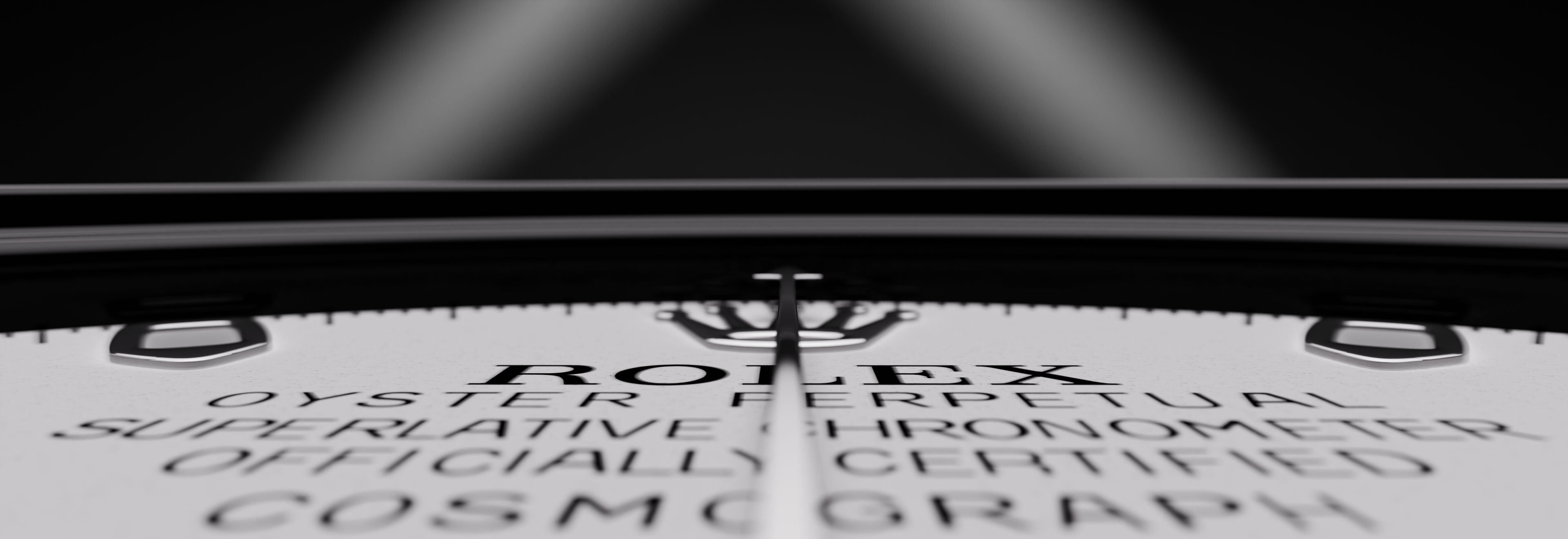CGI Rolex dial render — macro product visualization