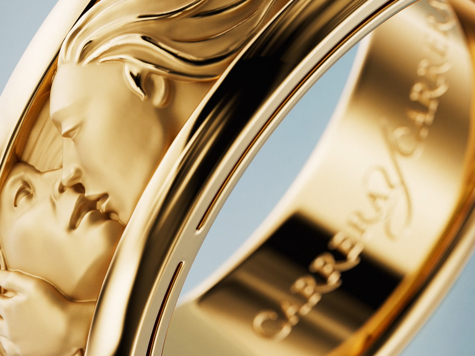 CGI gold ring render — Carrera y Carrera